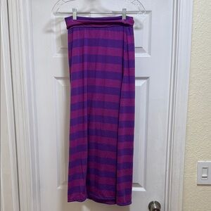 Purple and Pink Striped Women's Skirt Size S